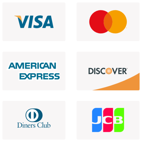 Credit card icons.