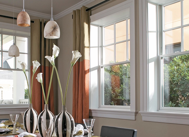 Interior view of double hung windows in a Denver Home