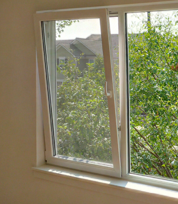 Atilt and turn window in the tilt position.